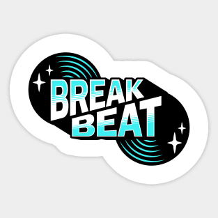 Breakbeat  - Retro Vinyl (Blue) Sticker